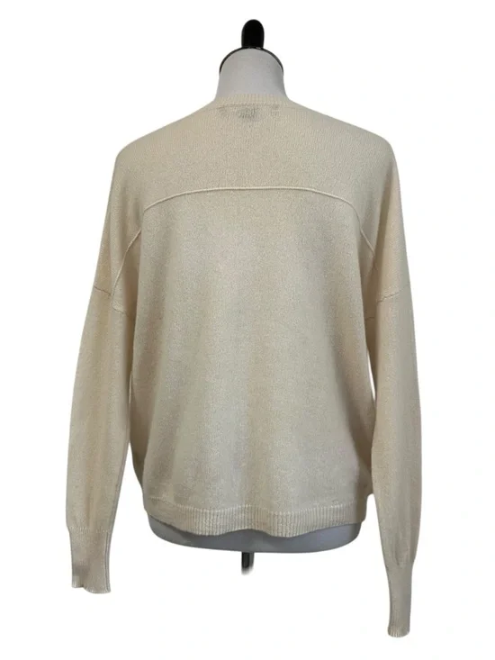 Skull Cashmere Womens Cashmere V Neck Sweater Sz Small Beige Skull Print - Picture 2 of 8